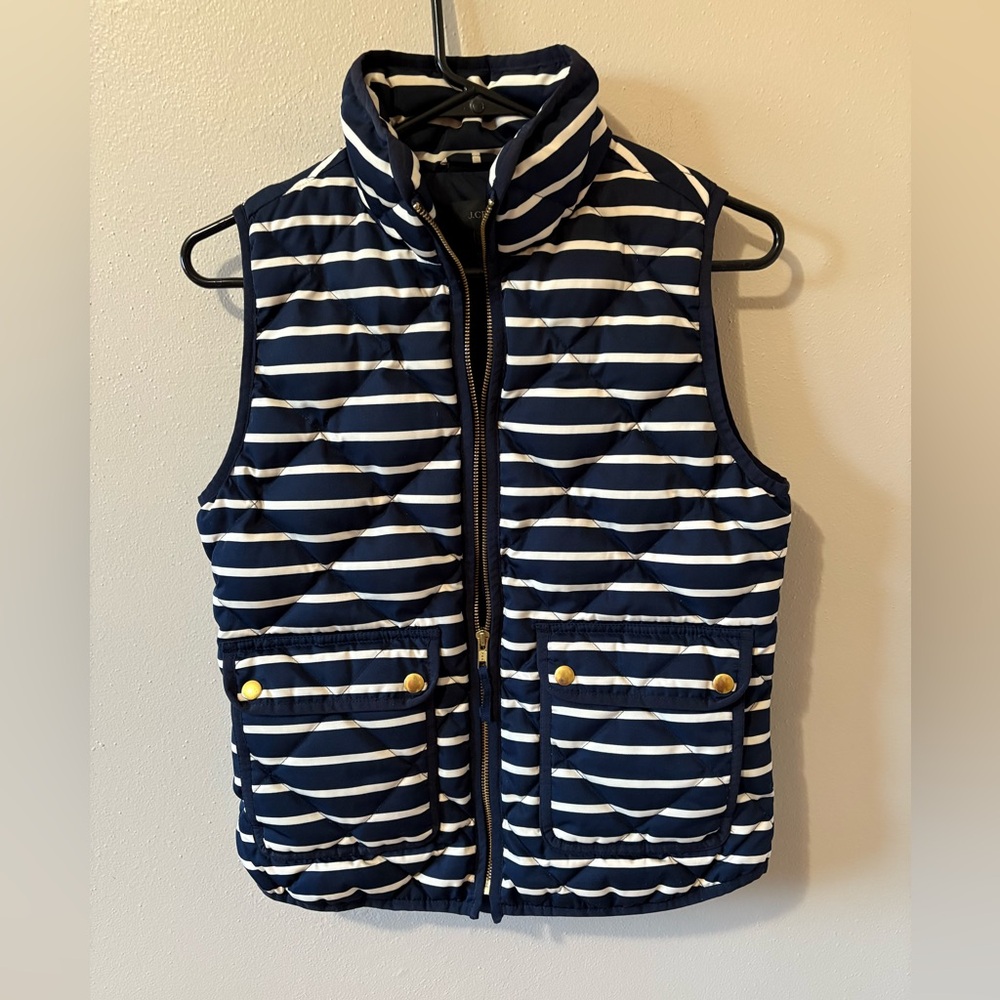 J. Crew Women’s Quilted Puffer Striped Vest size XS
